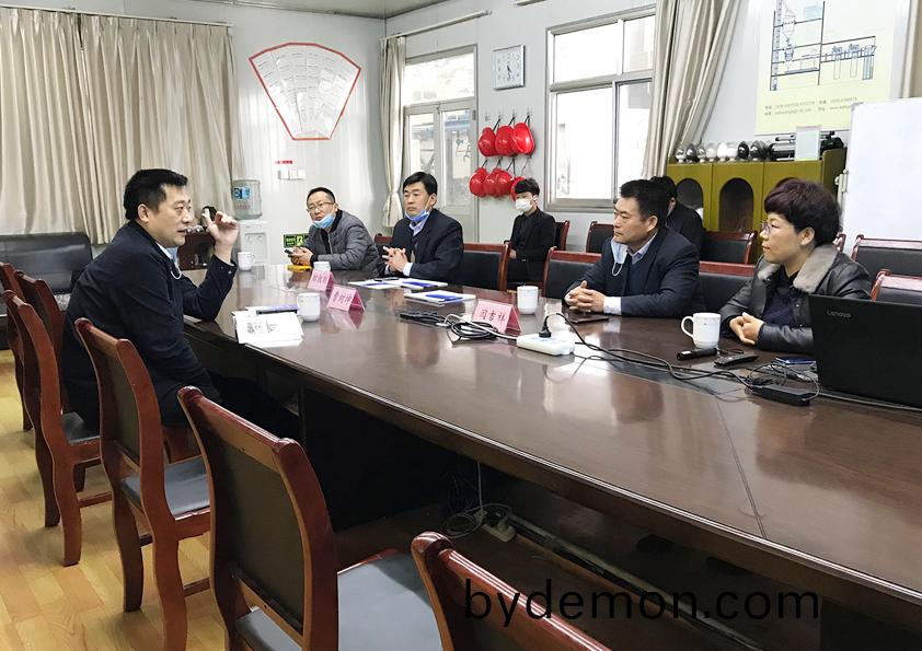 济南大学机械工程学院院长曹树坤 来博阳机械参观洽谈