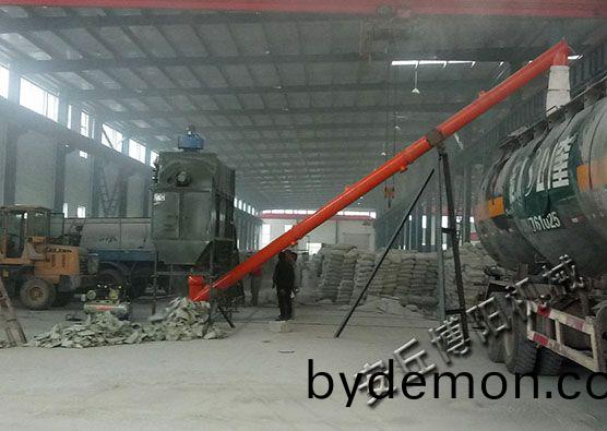 水泥拆包机+螺旋输送（投料到罐车）方案