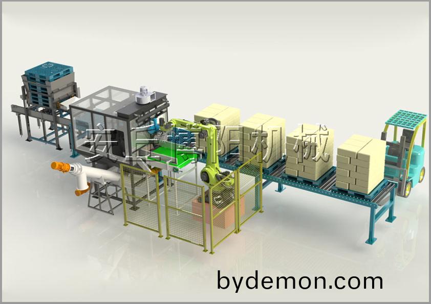 自动拆垛机器人+智能全自动拆包机解决方案