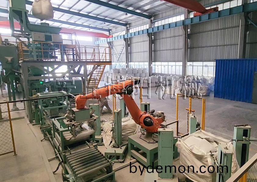 定量全自动包装机+机械手自动码垛机+装吨包解决方案