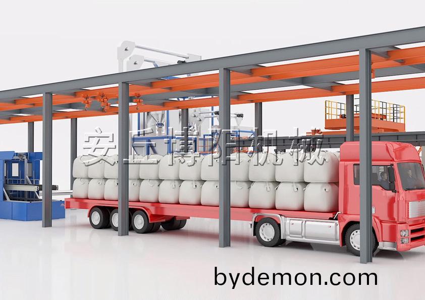  吨袋原料卸车+全自动吨袋拆包机解决方案