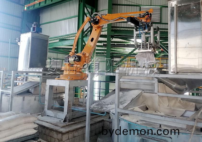 片碱全自动拆包机械手原理 碱粉全自动拆袋机器人特点